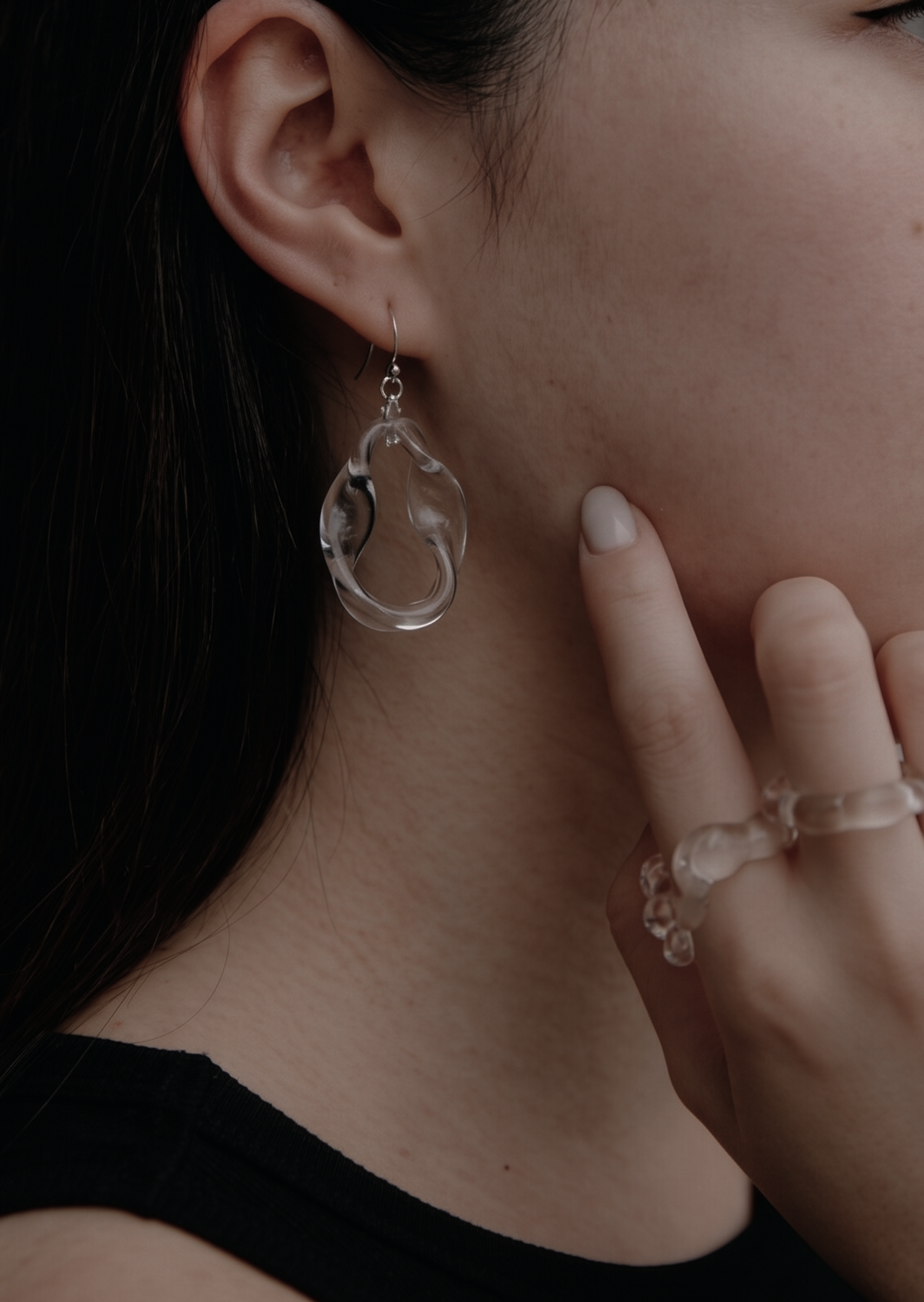 Glass jewelry close-up